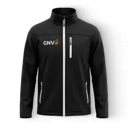 Куртка софтшел с логотипом GNV, черная